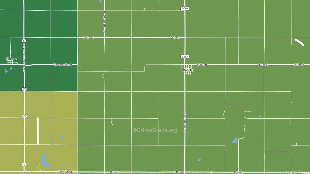 Douglas, NE Map of Drug-Related Crime Rates