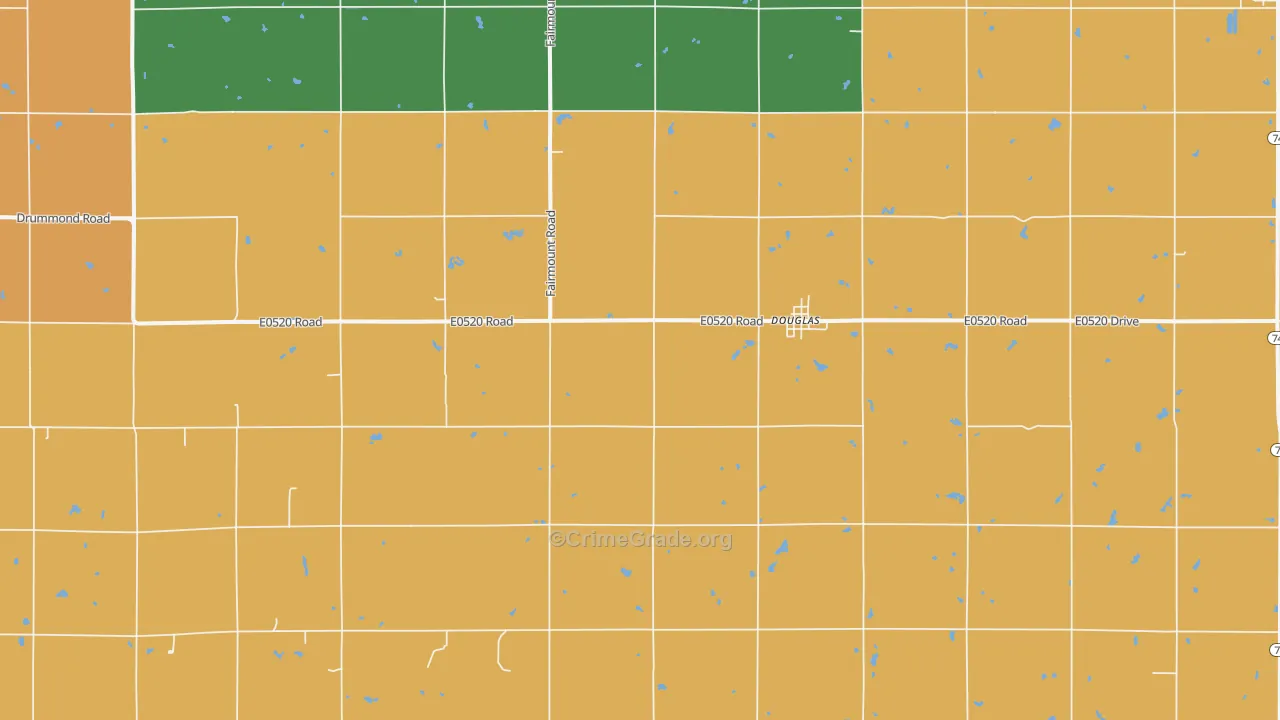 Douglas, OK Map of Drug-Related Crime Rates