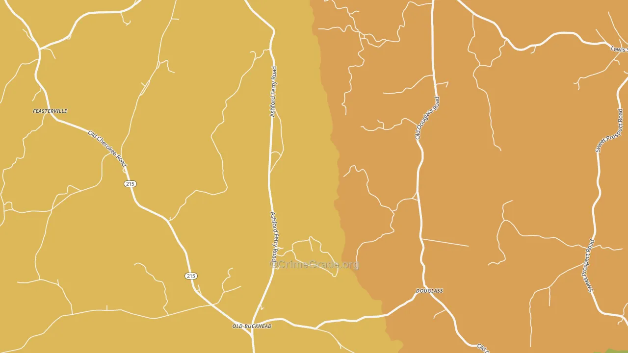 Douglass, SC Map of Drug-Related Crime Rates