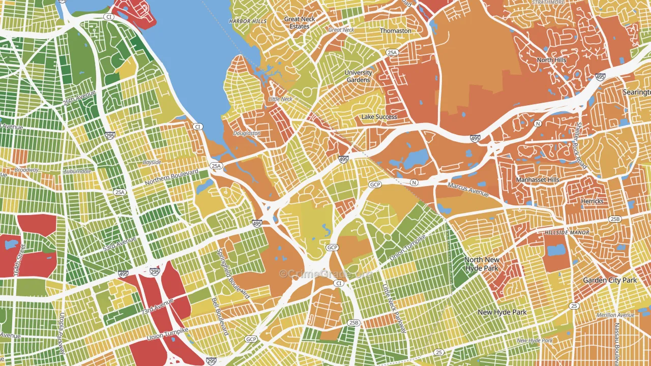 Douglaston-Little Neck, Queens, NY Map of Drug-Related Crime Rates