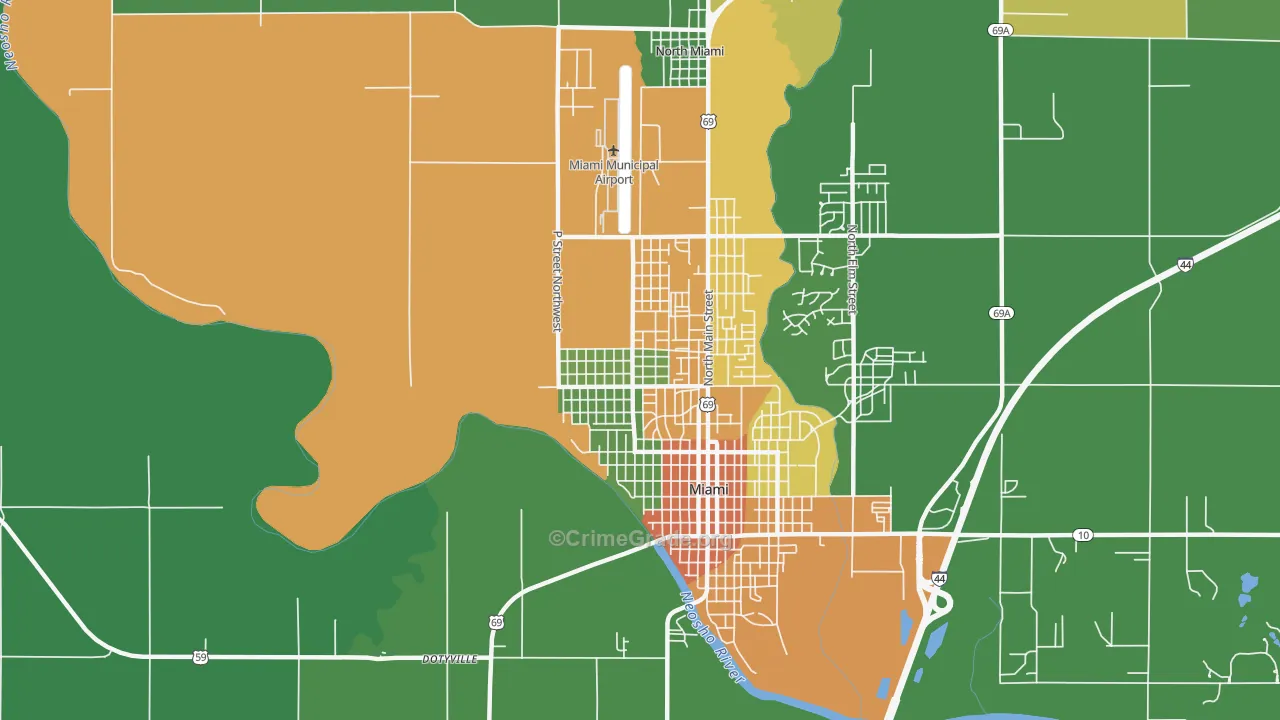 Douthat, OK Map of Drug-Related Crime Rates