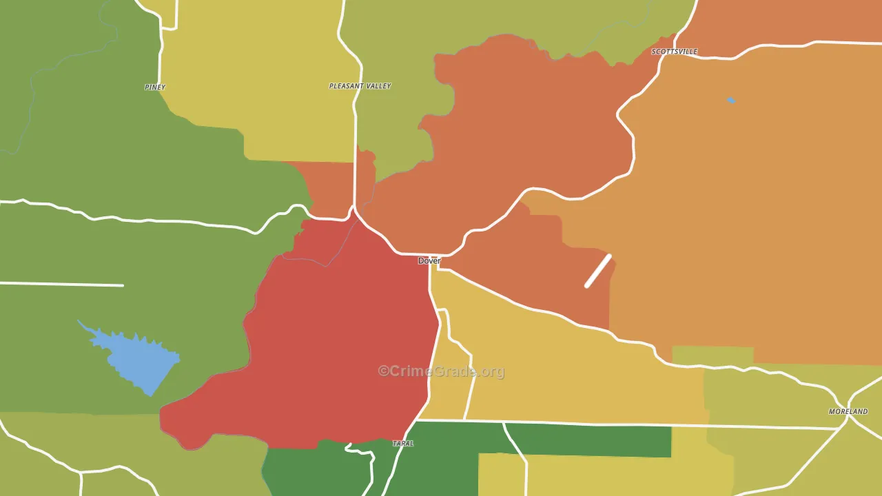 Dover, AR Map of Drug-Related Crime Rates