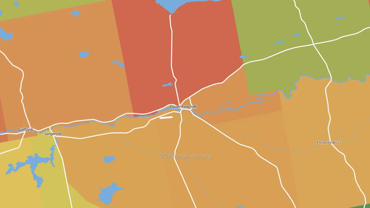 Dover Foxcroft, ME Map of Drug-Related Crime Rates