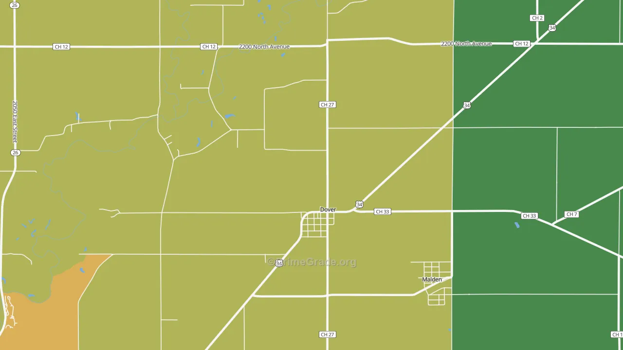 Dover, IL Map of Drug-Related Crime Rates