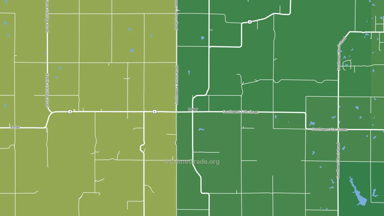 Dover, KS Map of Drug-Related Crime Rates