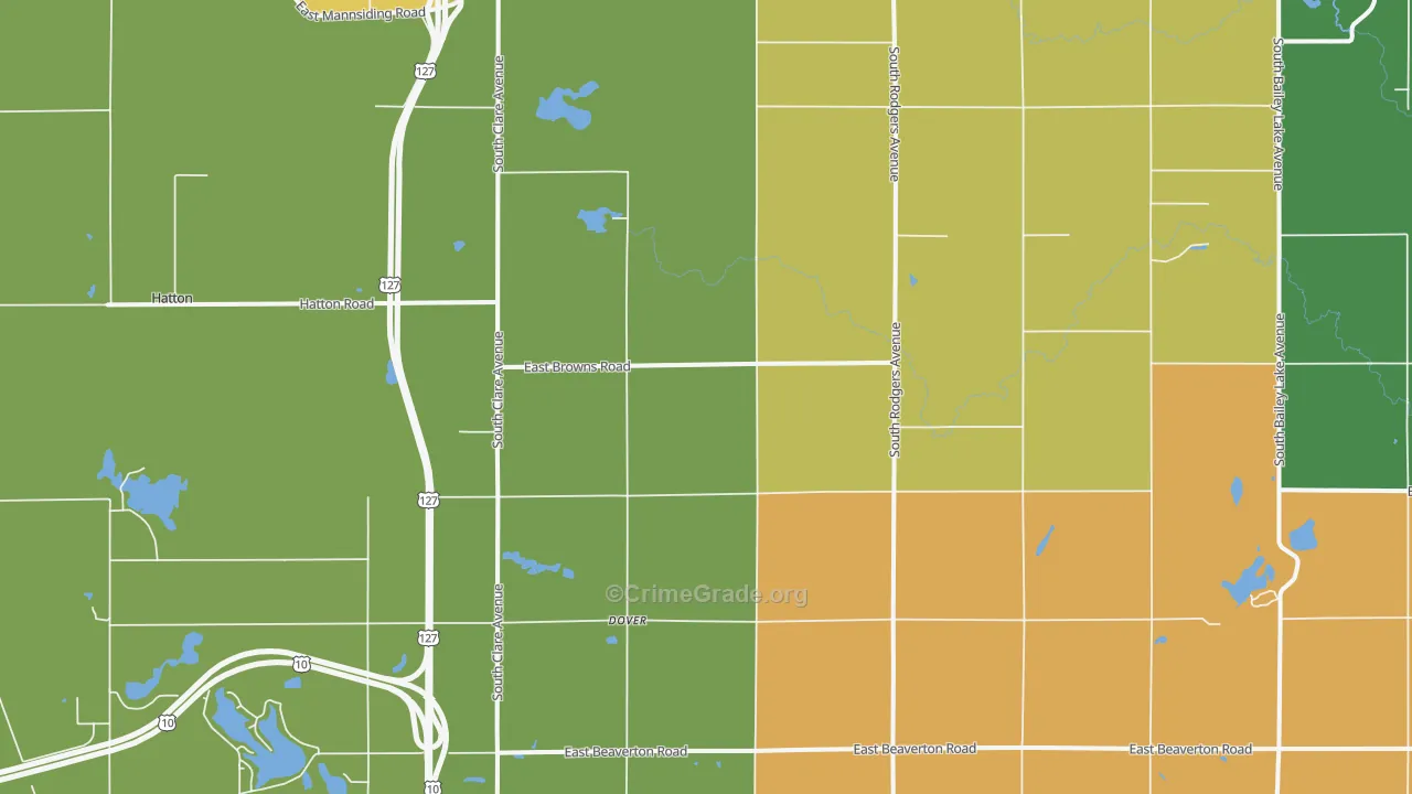Dover, MI Map of Drug-Related Crime Rates