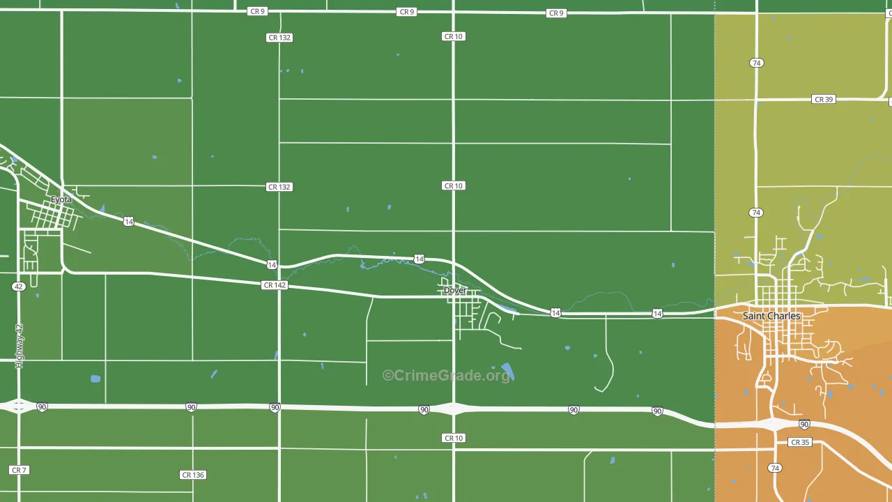 Dover, MN Map of Drug-Related Crime Rates