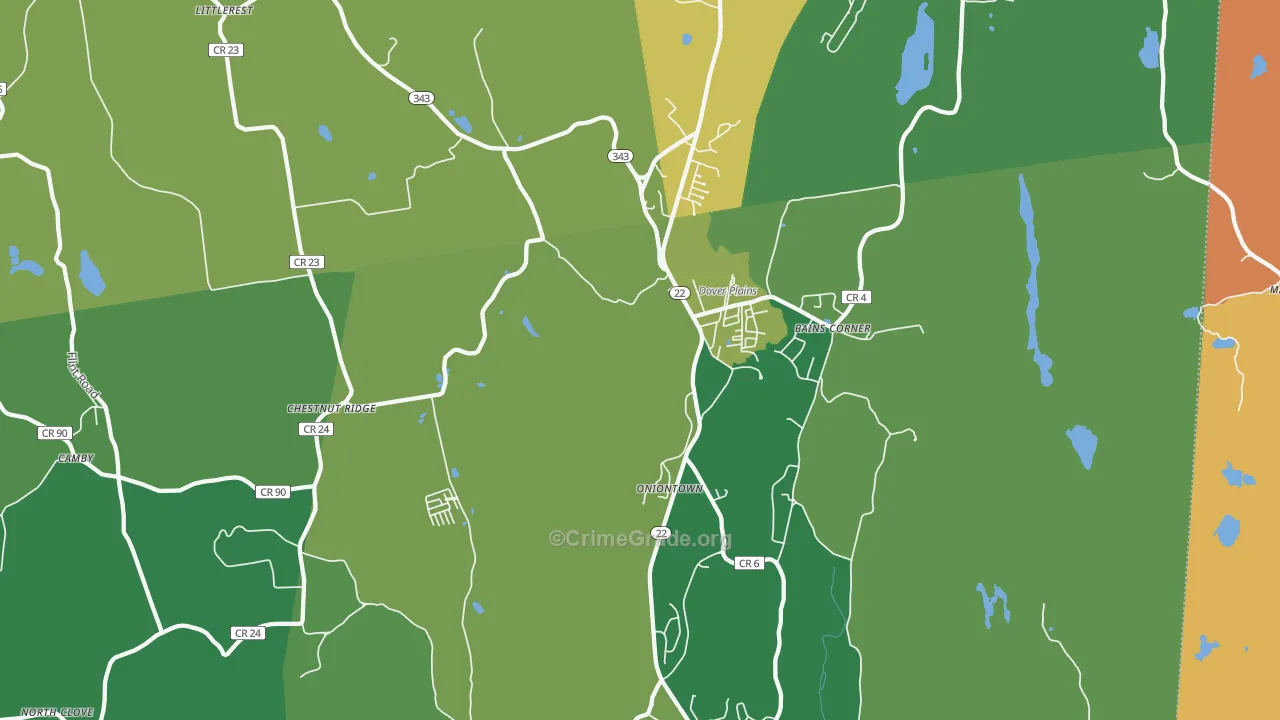 Dover Plains, NY Map of Drug-Related Crime Rates