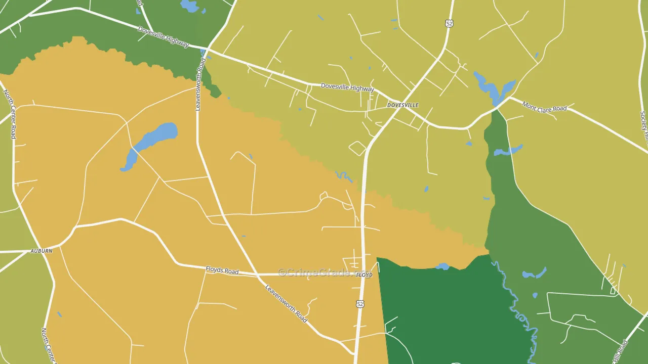 Dovesville, SC Map of Drug-Related Crime Rates