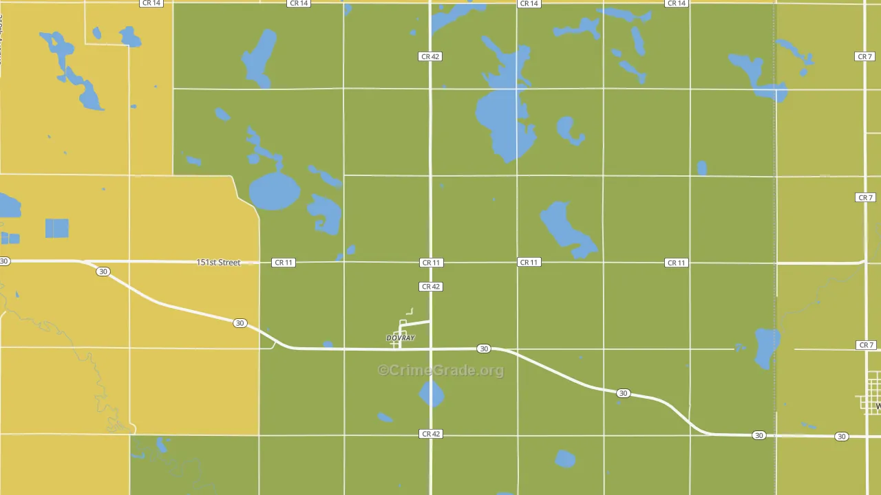 Dovray, MN Map of Drug-Related Crime Rates