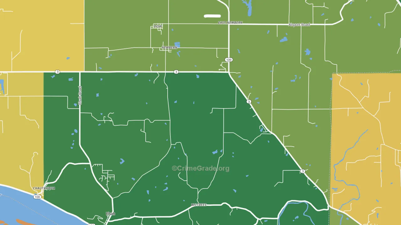 Dow, IL Map of Drug-Related Crime Rates
