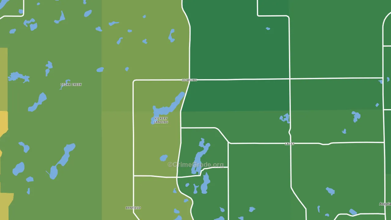Dowling, MI Map of Drug-Related Crime Rates