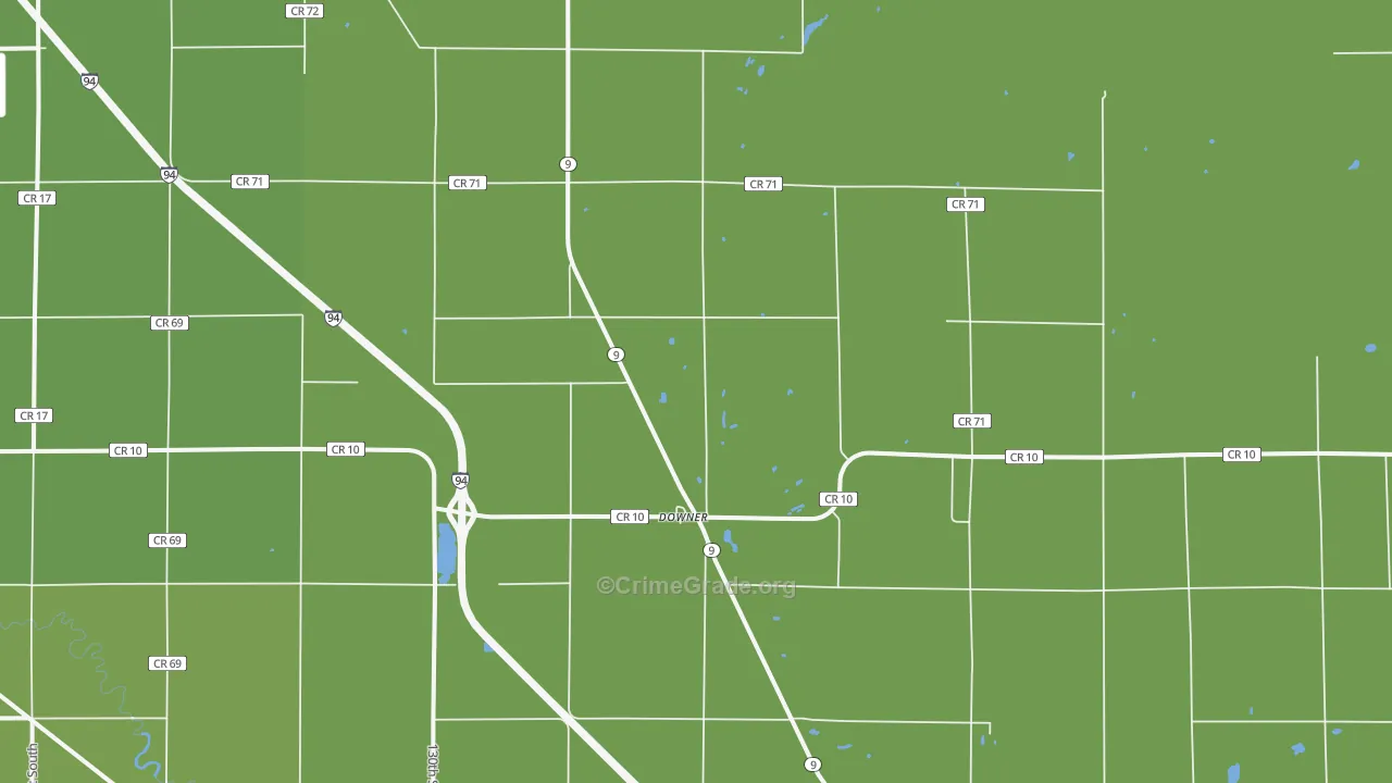 Downer, MN Map of Drug-Related Crime Rates