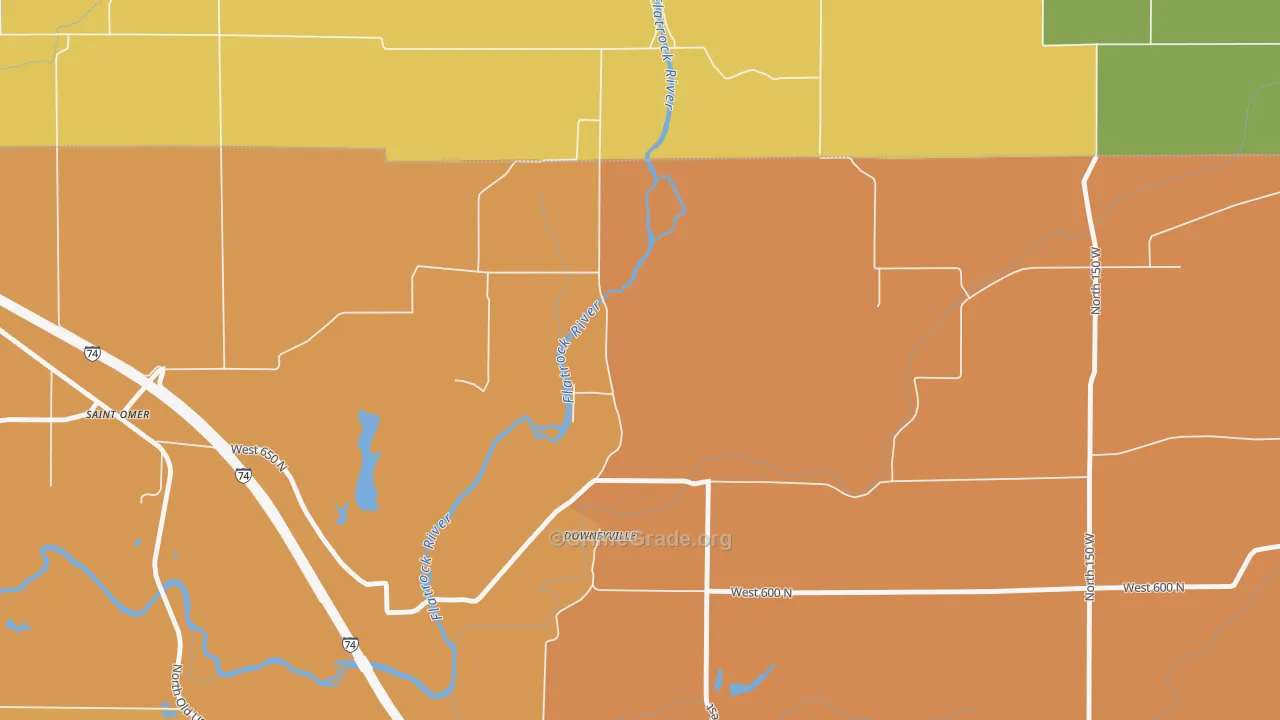 Downeyville, IN Map of Drug-Related Crime Rates