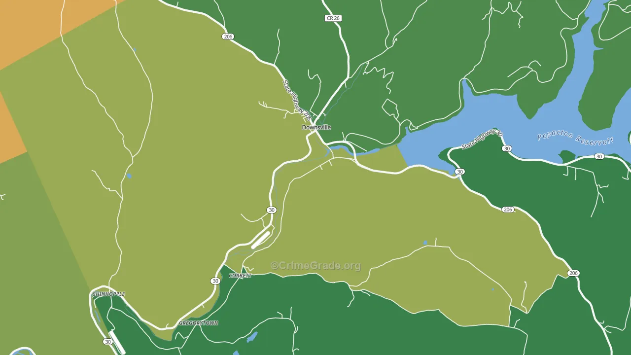 Downsville, NY Map of Drug-Related Crime Rates