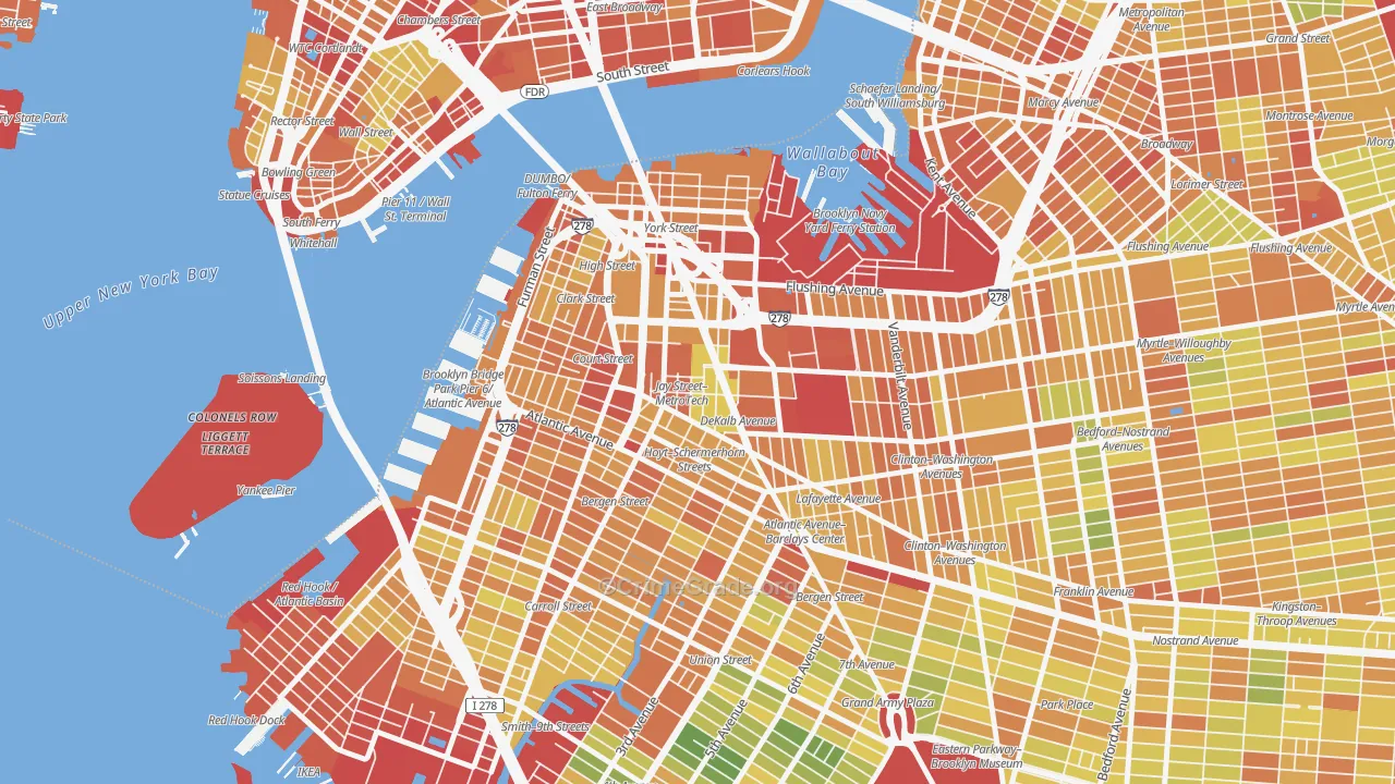 Downtown Brooklyn, Brooklyn, NY Map of Drug-Related Crime Rates