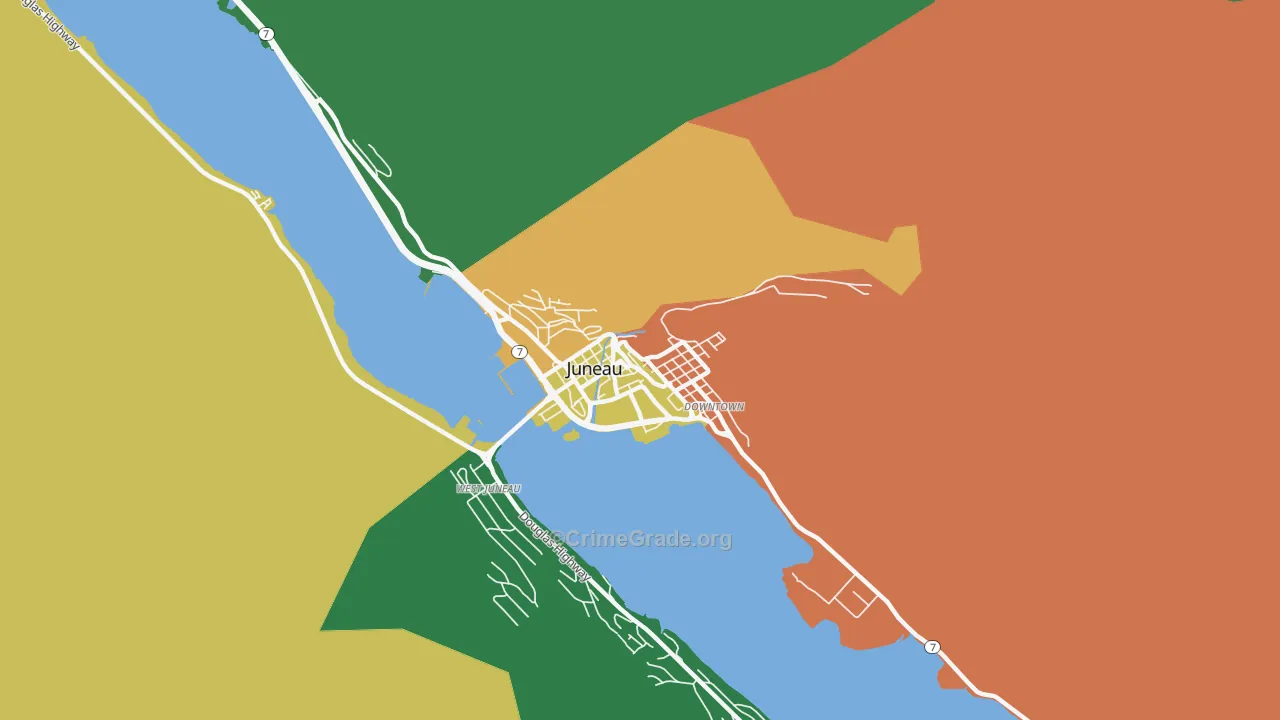 Downtown Juneau, Juneau, AK Map of Drug-Related Crime Rates