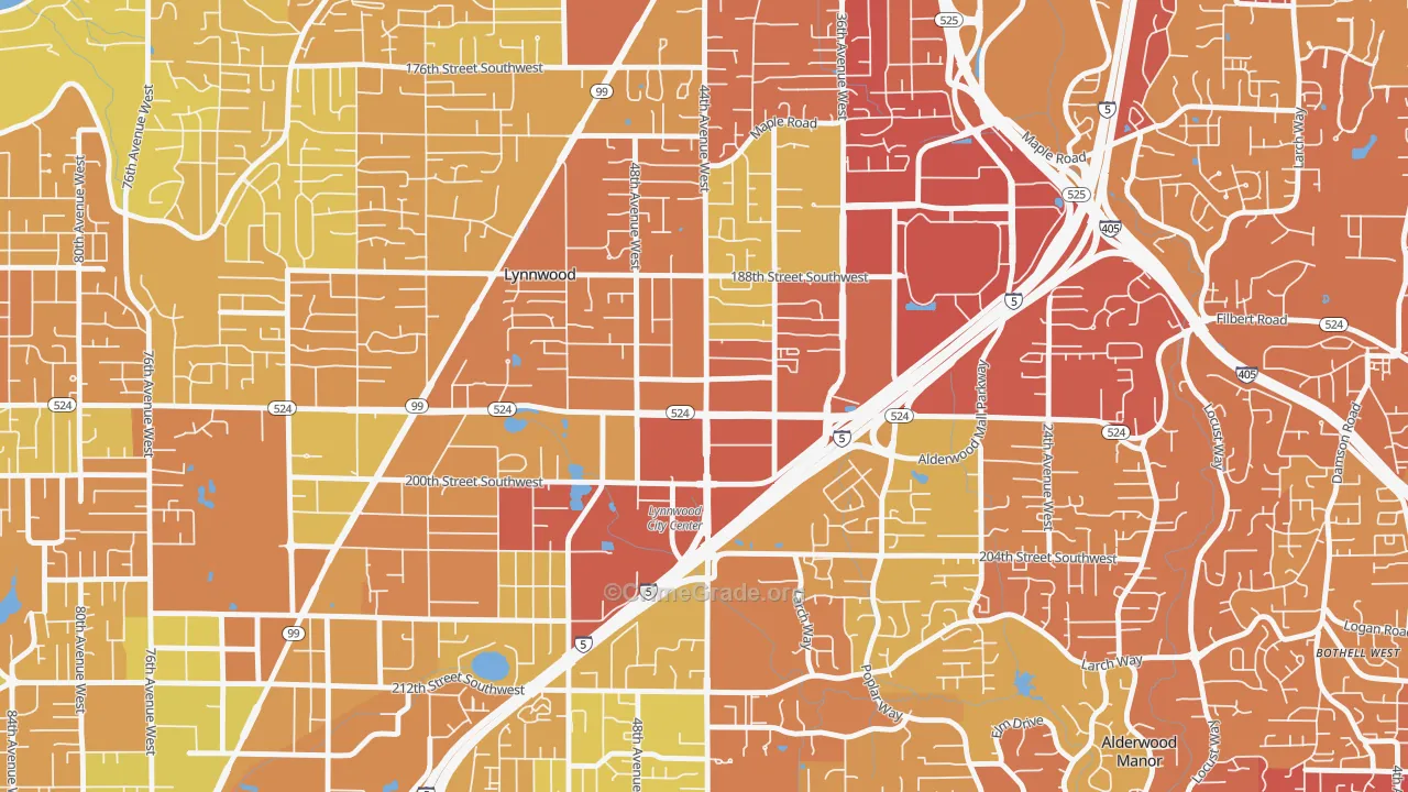 Downtown Lynnwood, Lynnwood, WA Map of Drug-Related Crime Rates