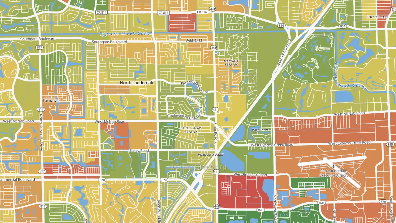 Downtown North Lauderdale, North Lauderdale, FL Map of Drug-Related Crime Rates