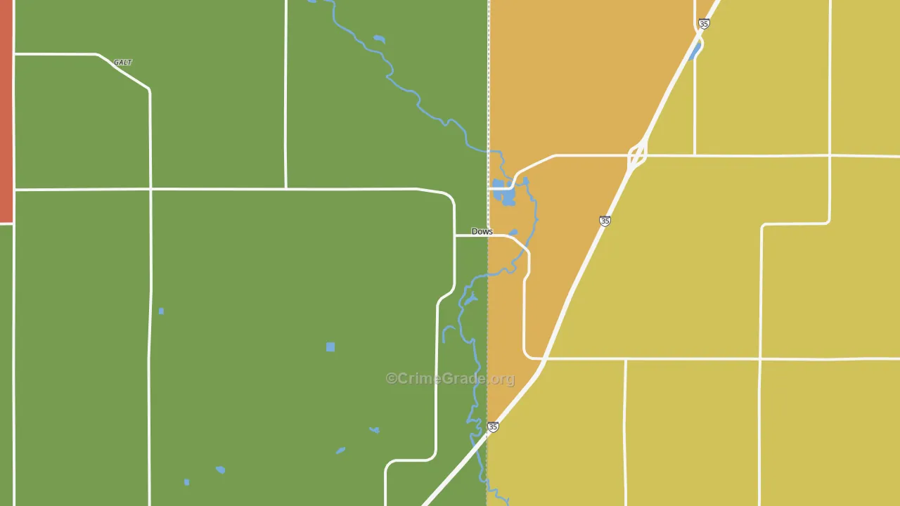 Dows, IA Map of Drug-Related Crime Rates