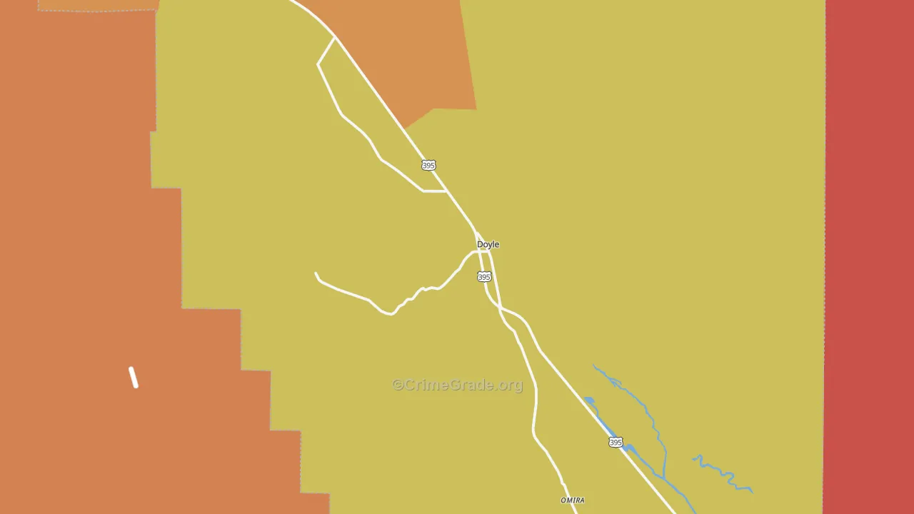 Doyle, CA Map of Drug-Related Crime Rates