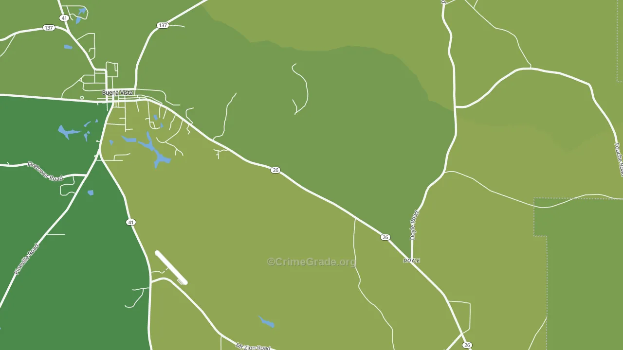 Doyle, GA Map of Drug-Related Crime Rates