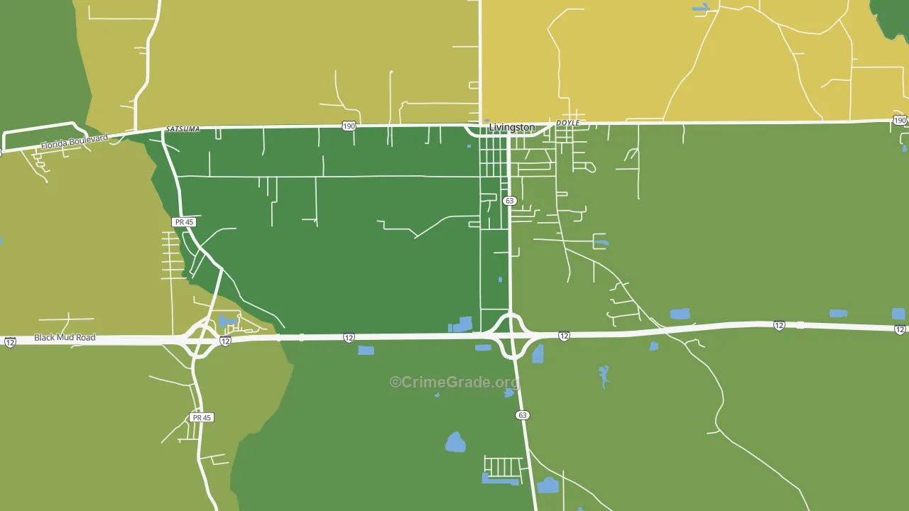 Doyle, LA Map of Drug-Related Crime Rates