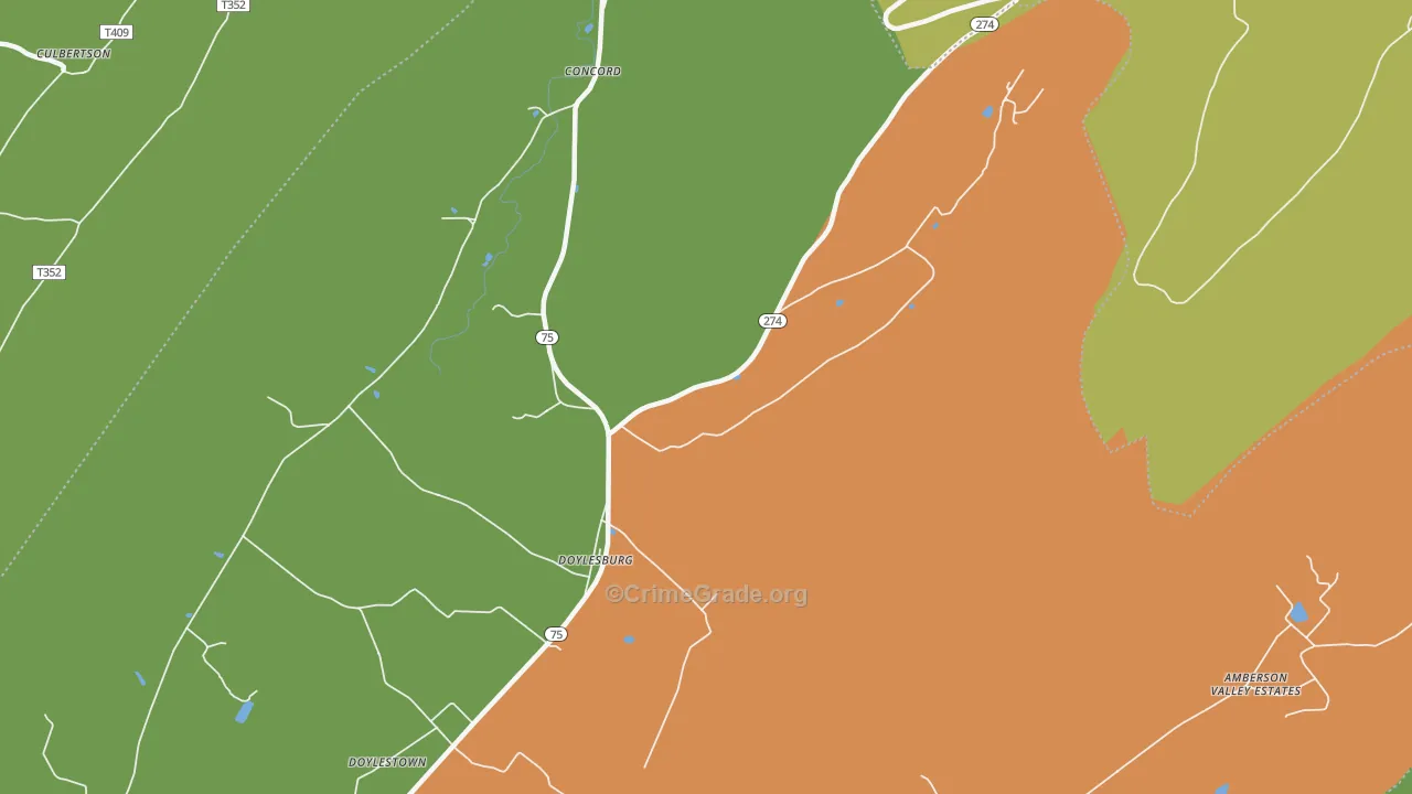 Doylesburg, PA Map of Drug-Related Crime Rates