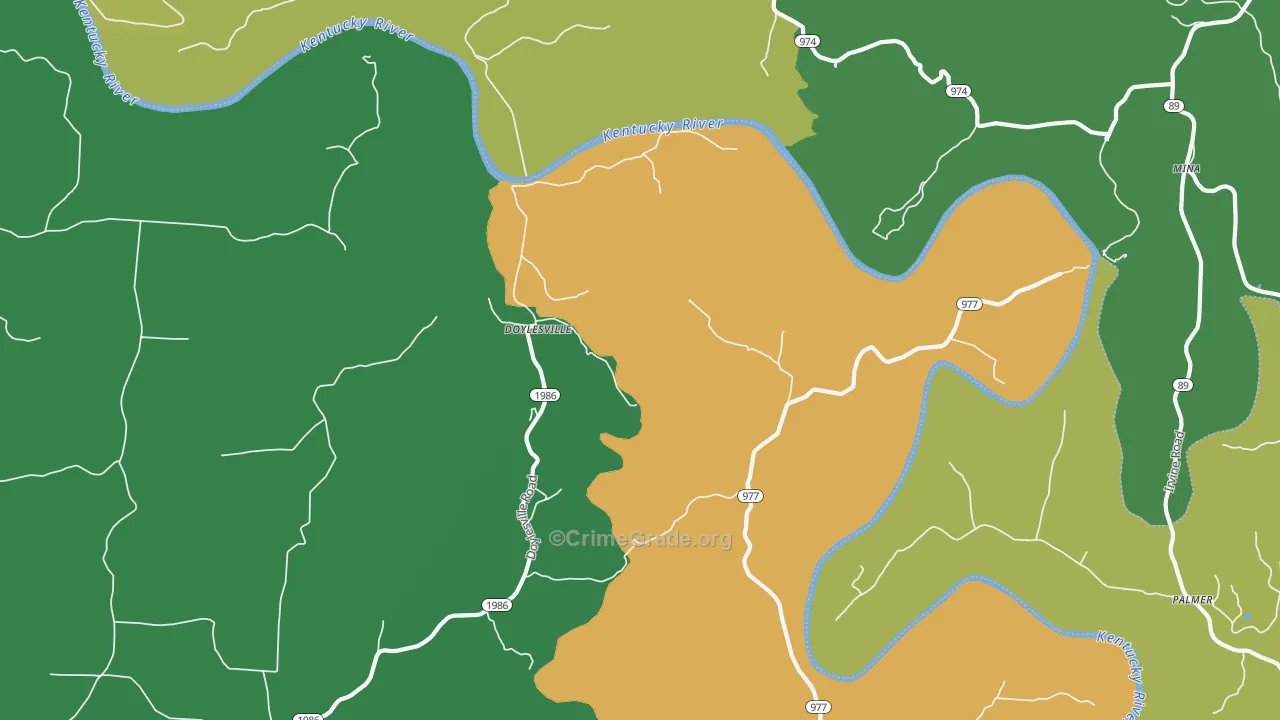 Doylesville, KY Map of Drug-Related Crime Rates