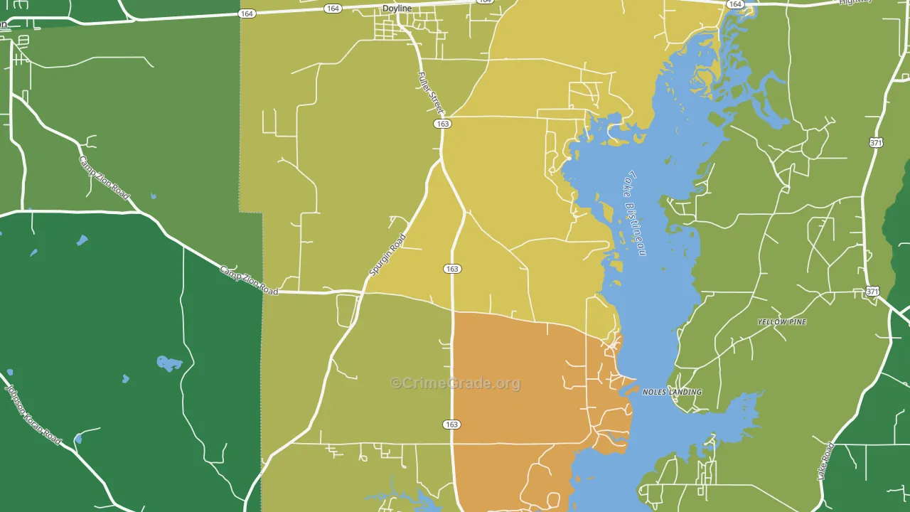 Doyline, LA Map of Drug-Related Crime Rates