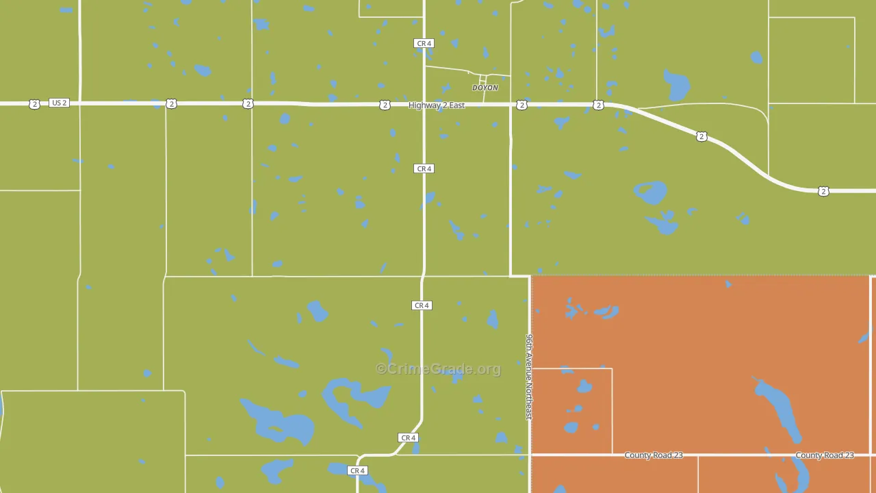 Doyon, ND Map of Drug-Related Crime Rates