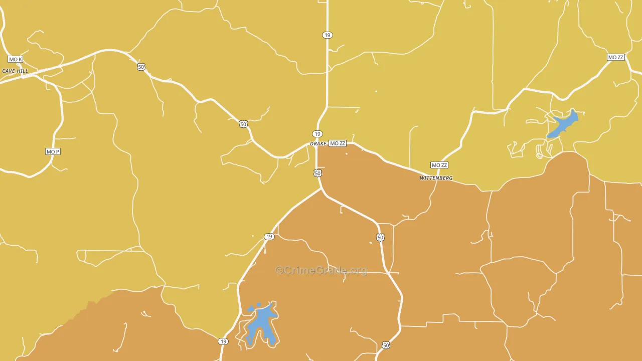 Drake, MO Map of Drug-Related Crime Rates