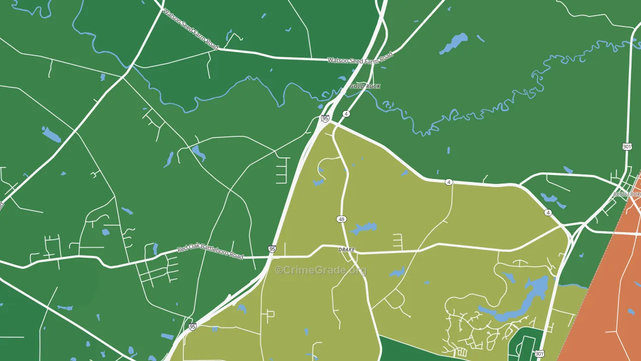 Drake, NC Map of Drug-Related Crime Rates