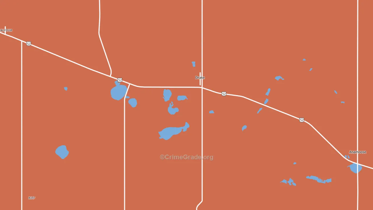 Drake, ND Map of Drug-Related Crime Rates