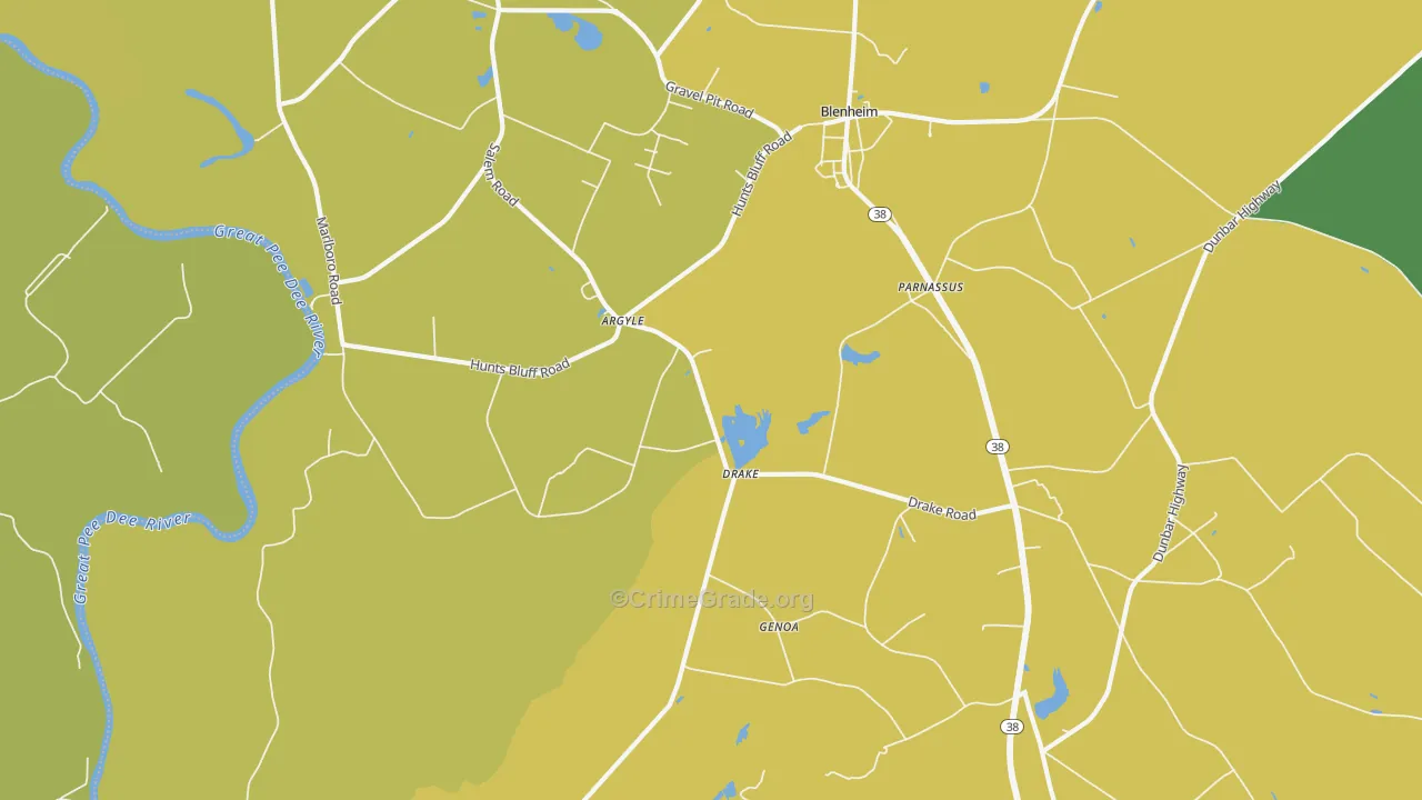 Drake, SC Map of Drug-Related Crime Rates