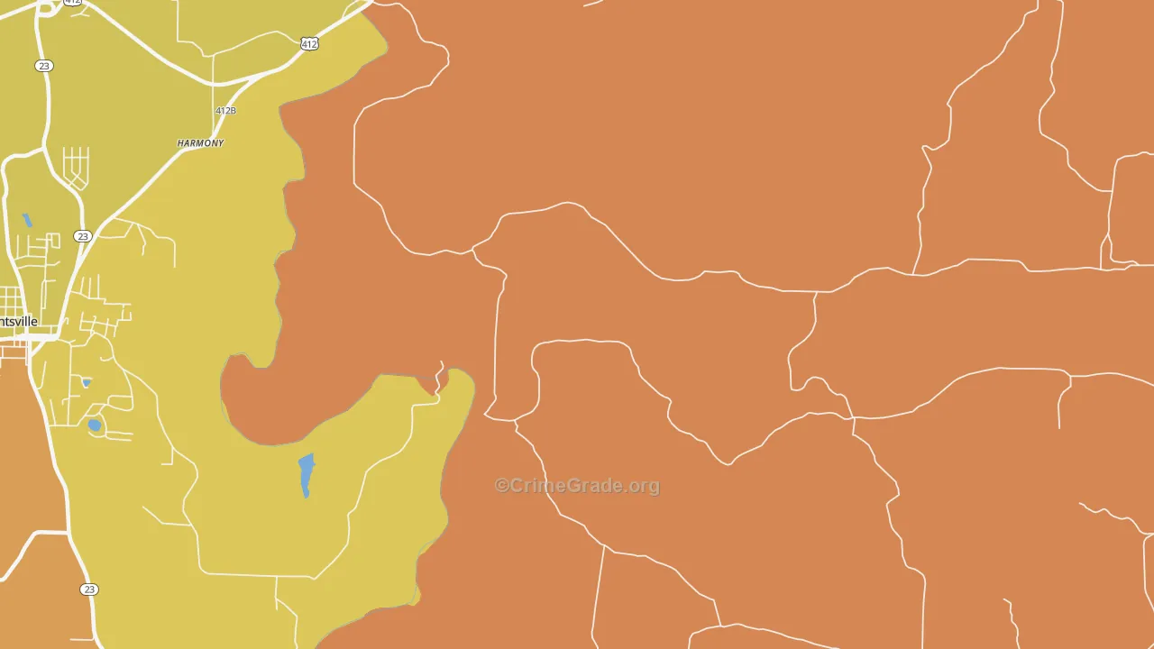 Drakes Creek, AR Map of Drug-Related Crime Rates