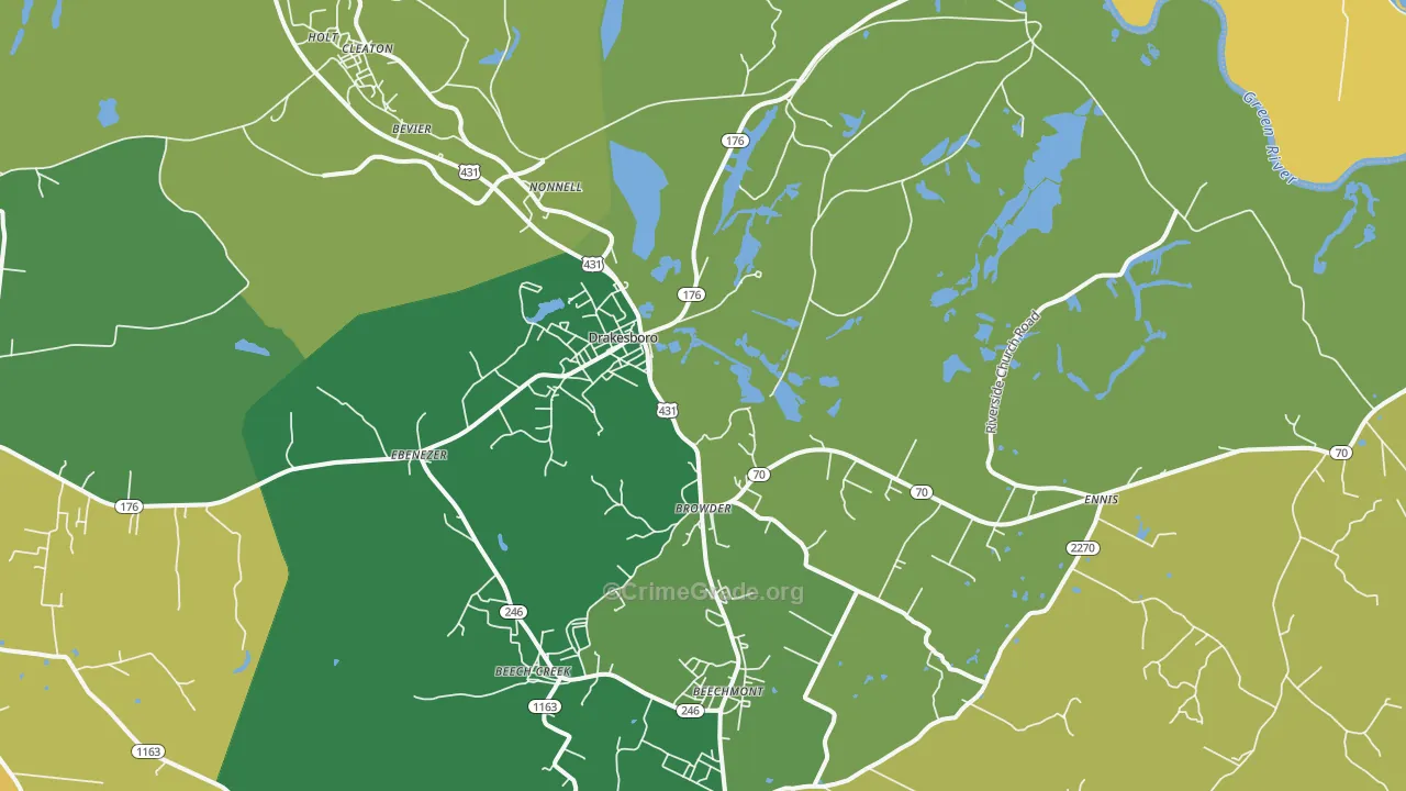 Drakesboro, KY Map of Drug-Related Crime Rates