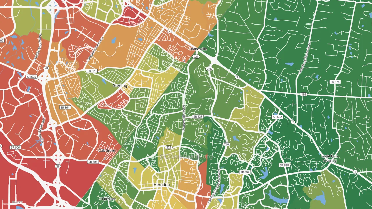 Dranesville, VA Map of Drug-Related Crime Rates