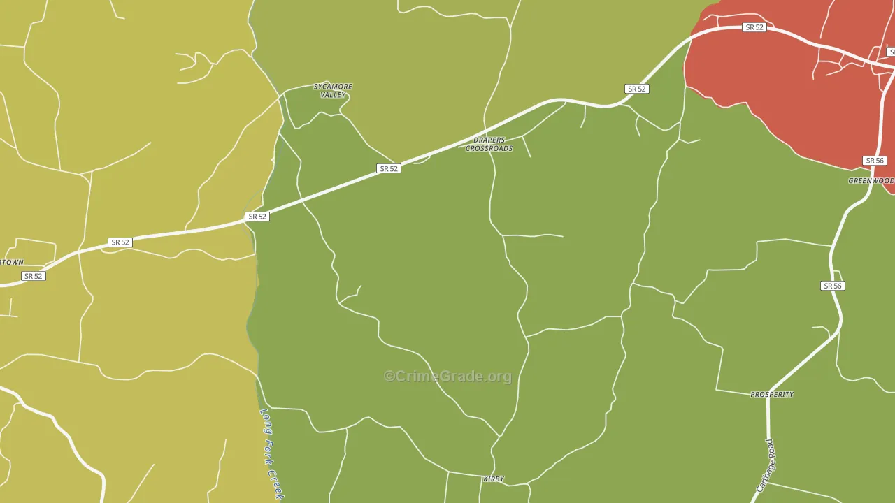 Drapers Crossroads, TN Map of Drug-Related Crime Rates