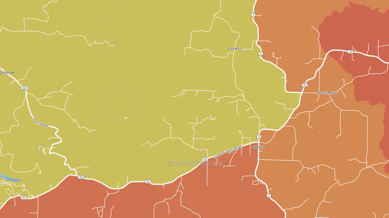 Drasco, AR Map of Drug-Related Crime Rates