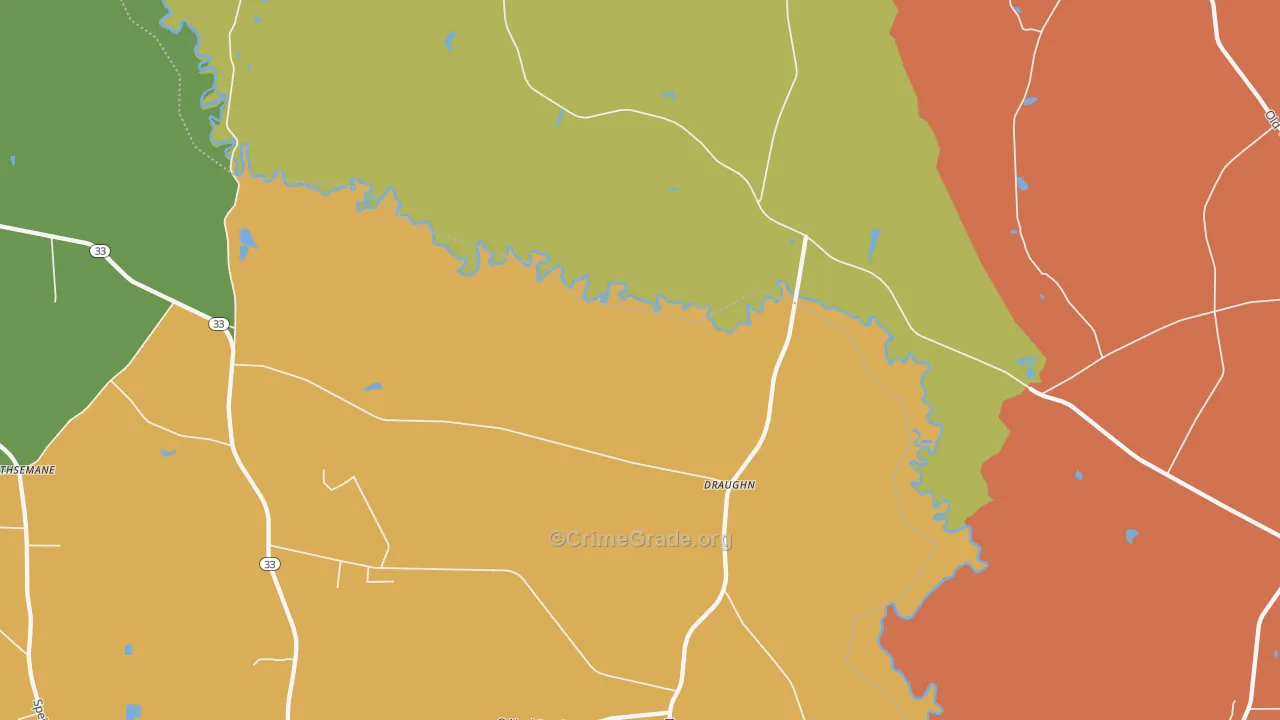Draughn, NC Map of Drug-Related Crime Rates