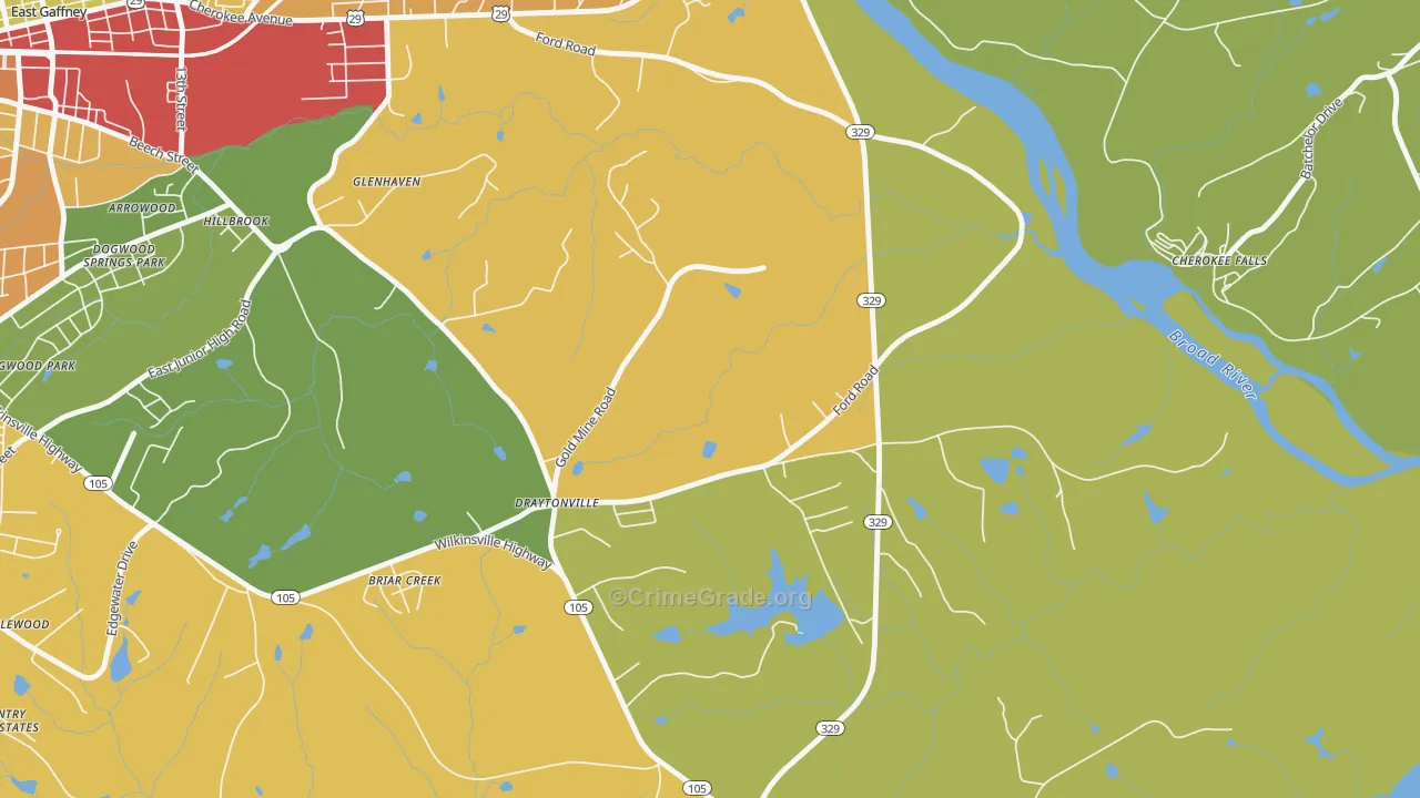 Draytonville, SC Map of Drug-Related Crime Rates