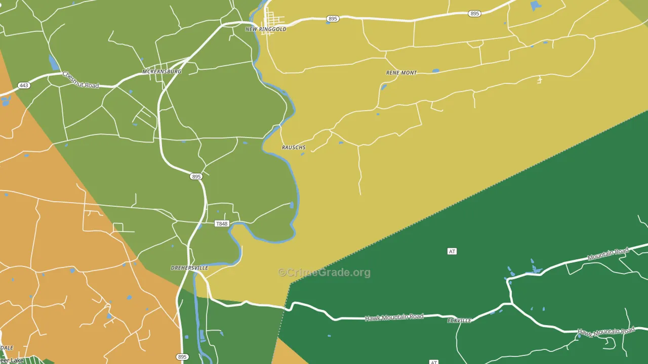 Drehersville, PA Map of Drug-Related Crime Rates