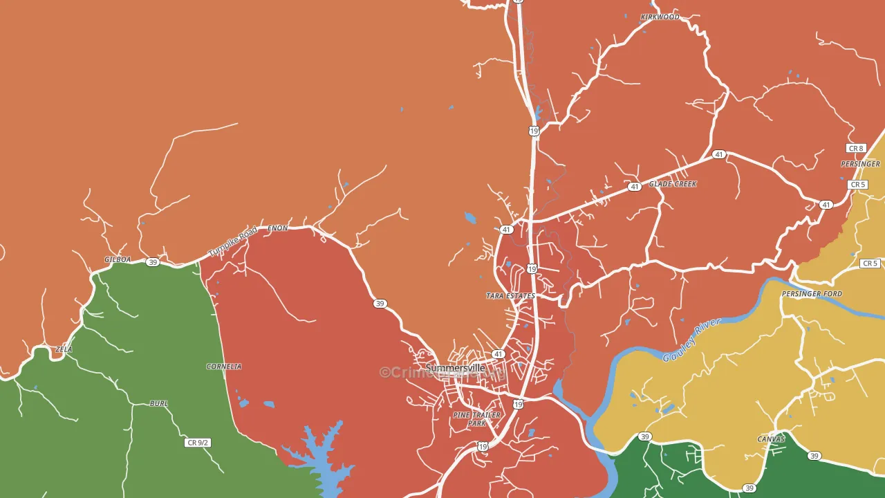Drennen, WV Map of Drug-Related Crime Rates