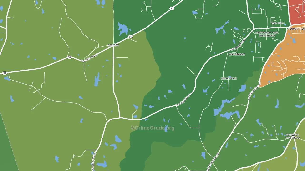 Dresden, GA Map of Drug-Related Crime Rates
