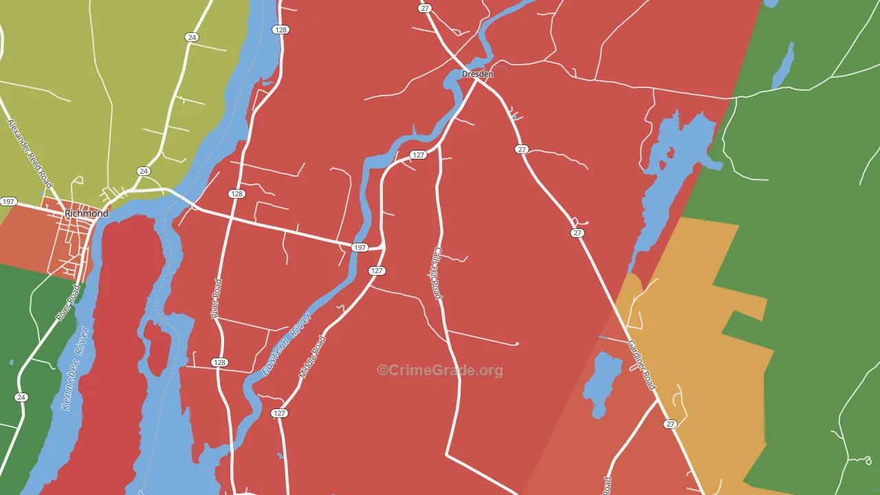 Dresden, ME Map of Drug-Related Crime Rates