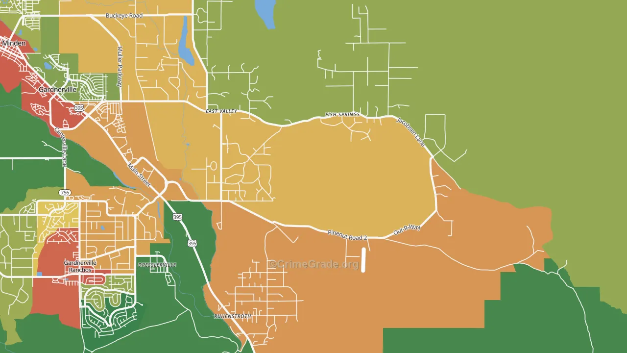 Dresslerville, NV Map of Drug-Related Crime Rates