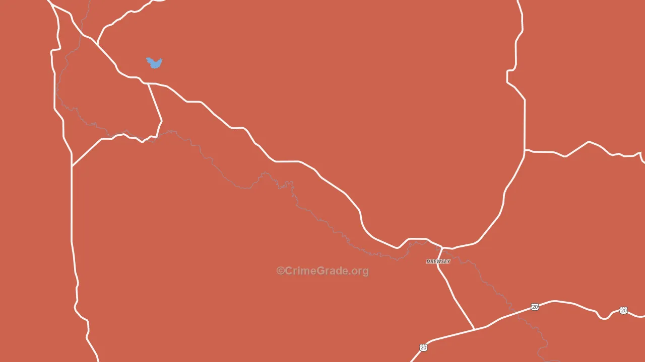Drewsey, OR Map of Drug-Related Crime Rates