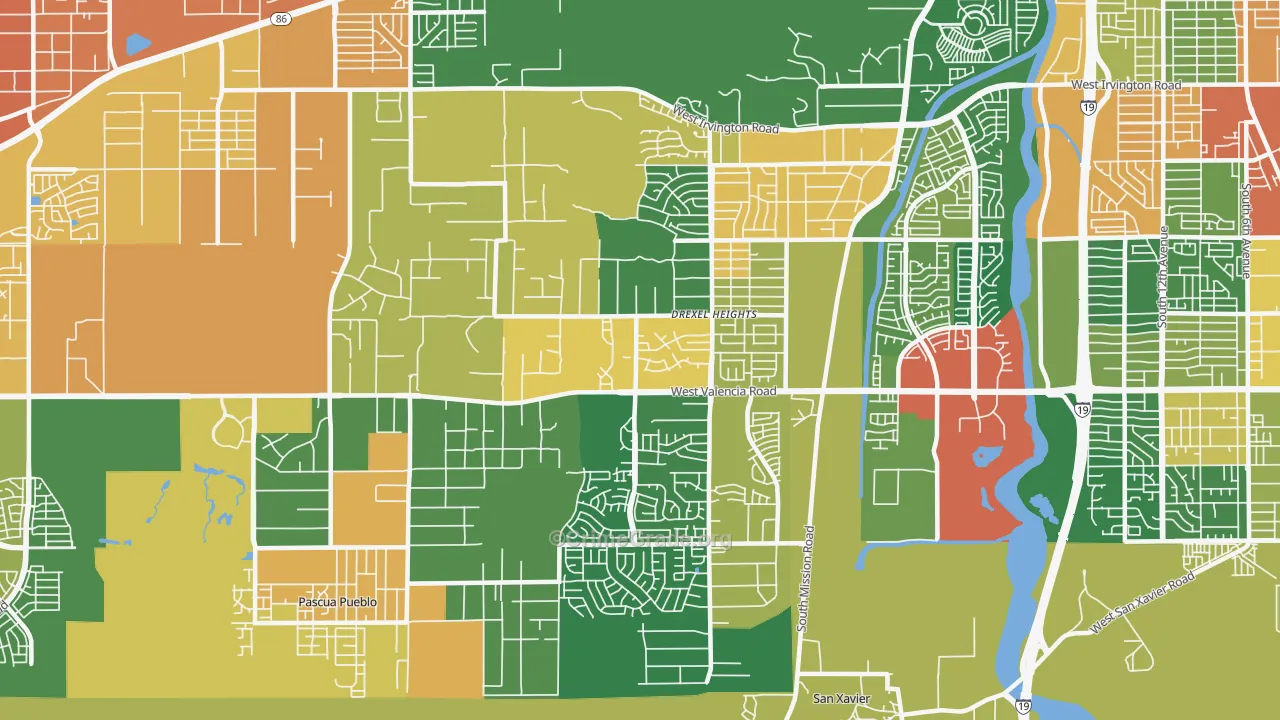 Drexel Heights, AZ Map of Drug-Related Crime Rates