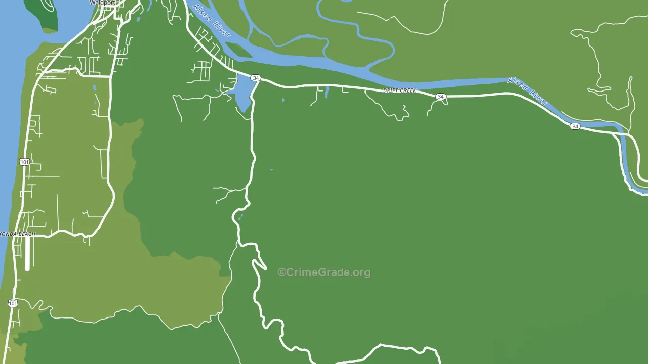 Drift Creek, OR Map of Drug-Related Crime Rates
